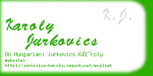 karoly jurkovics business card